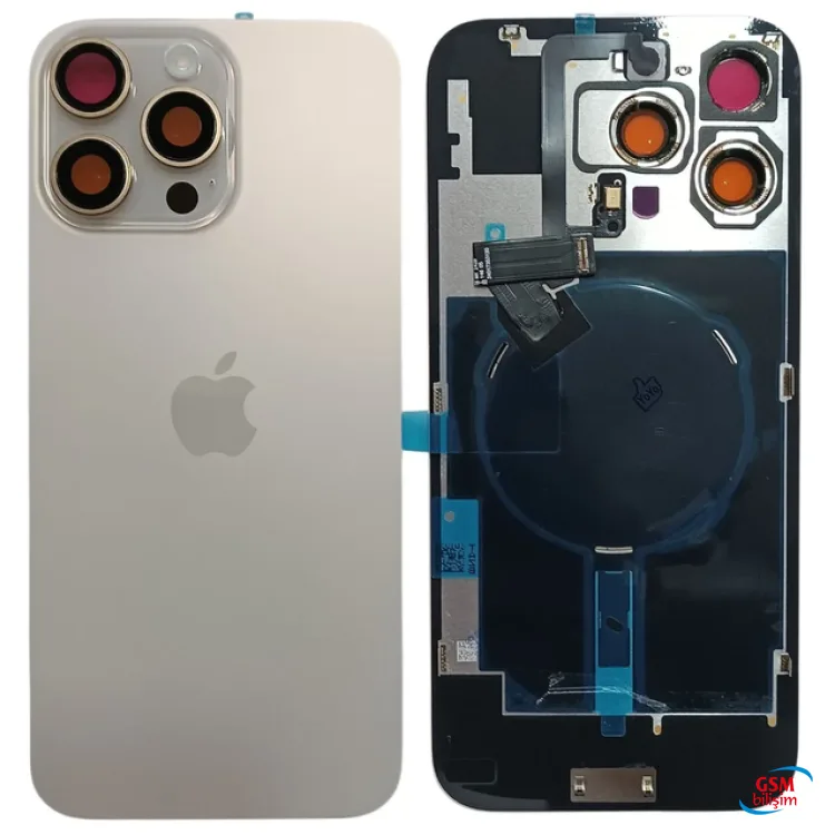 iPhone 16 Pro Max Arka Kapak Gold (Full+Lensli)(Orijinal)(Çıkma)